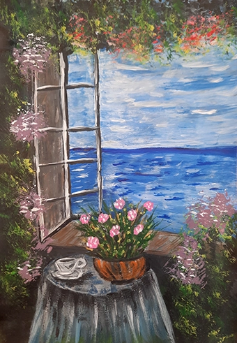 Roses by the window